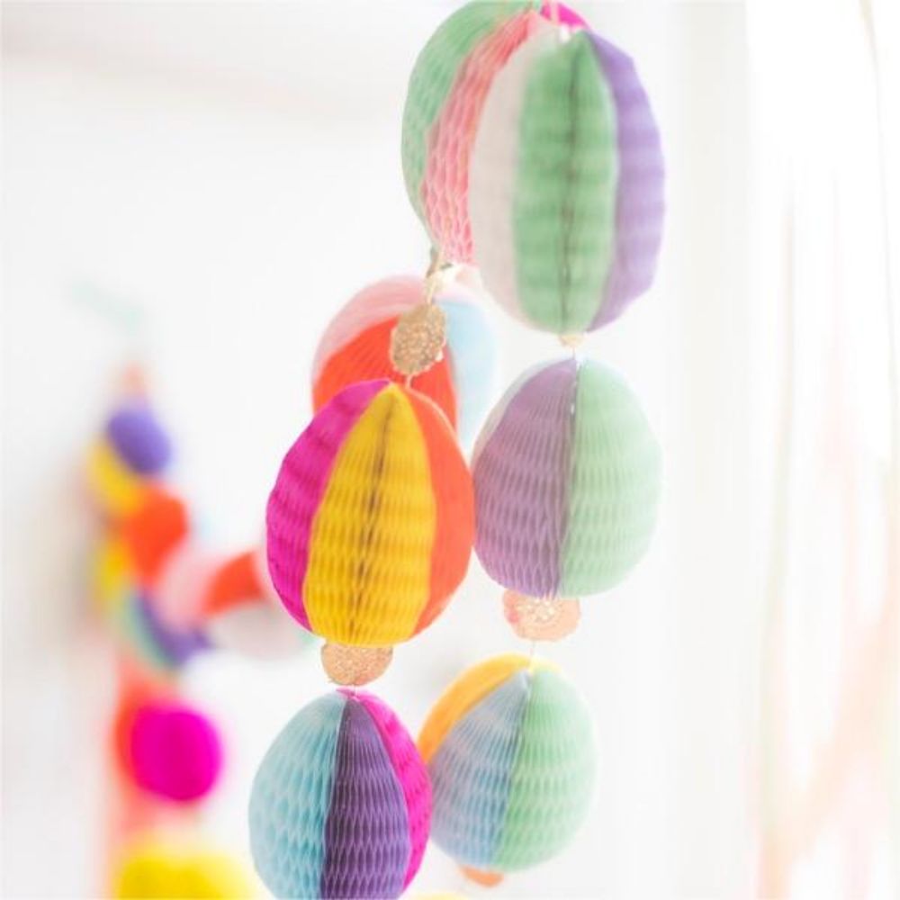 Paper Honeycomb Easter Egg Garland