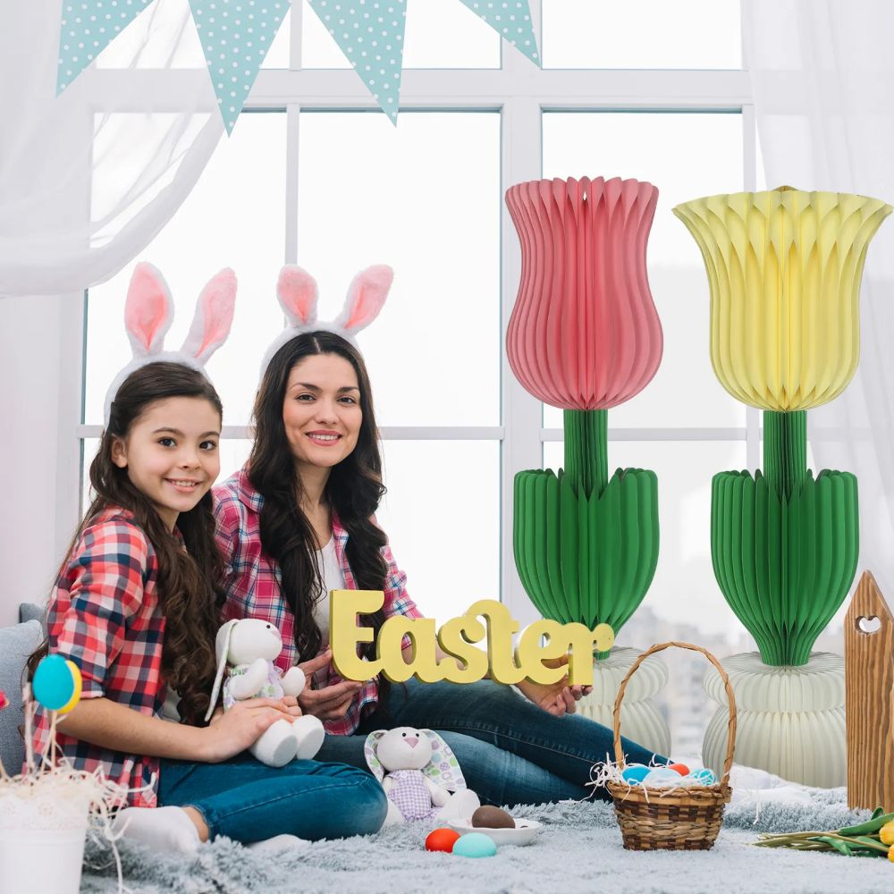 Paper Honeycomb Tulip Flower for Spring Decorations