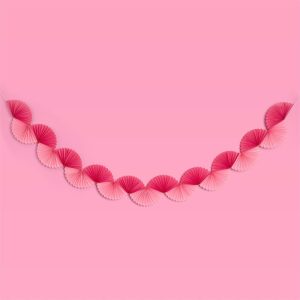 Pink Paper Fan Garland Cute Tissue Bachelorette Party Banner