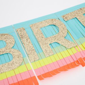 Rainbow Bright Color Happy Birthday Fringe Paper Garlands