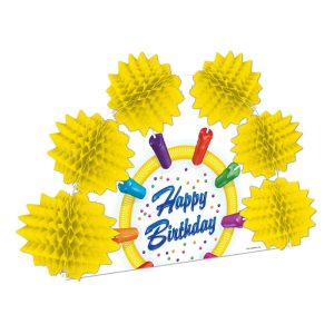 Yellow Paper Honeycomb Pop-Over Table Centerpieces