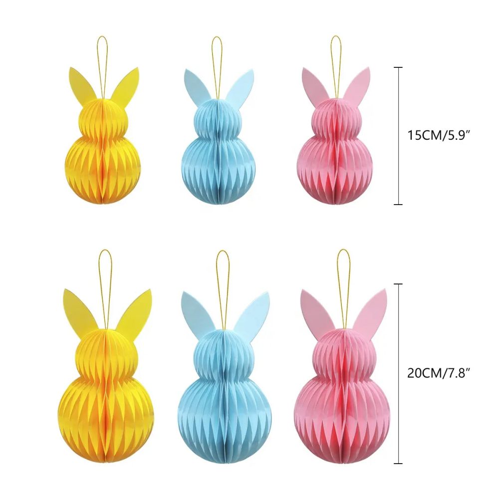 size of Bunny Paper Honeycomb Ornaments