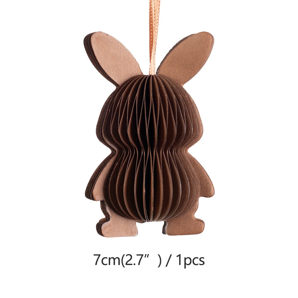 Brown Bunny Hanging Honeycomb Paper Ornament size