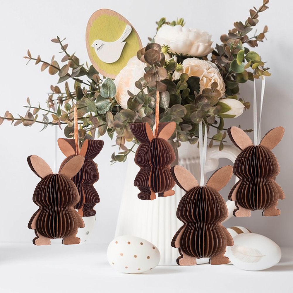 Brown Hanging Paper Honeycomb Ornament