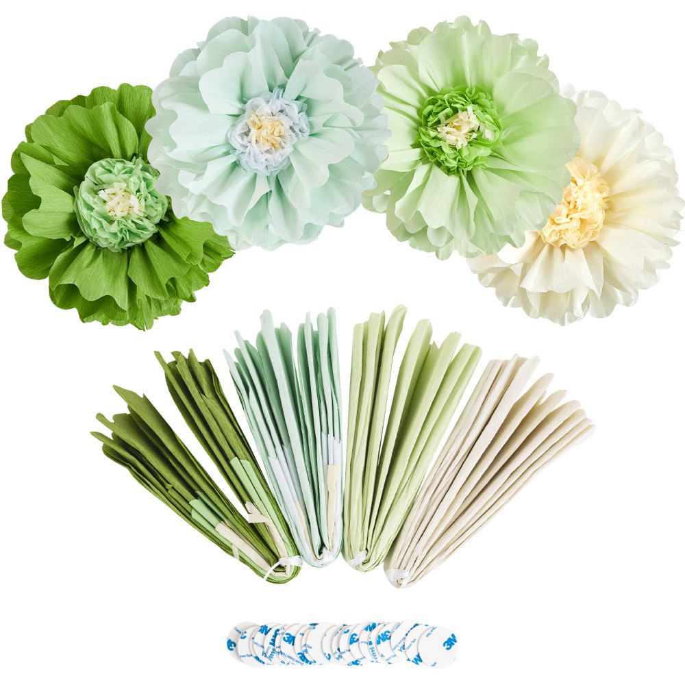 Bulk Provider of Personalized Giant Green Crepe Paper Flowers