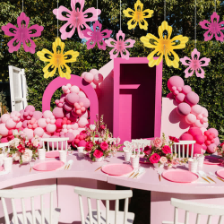 Factory Producing Floral Party Decorations with Hollow Petal Paper Fans