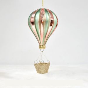 Glass Painted Balls Hot Air Balloon Pendant Christmas Ornaments Wholesale