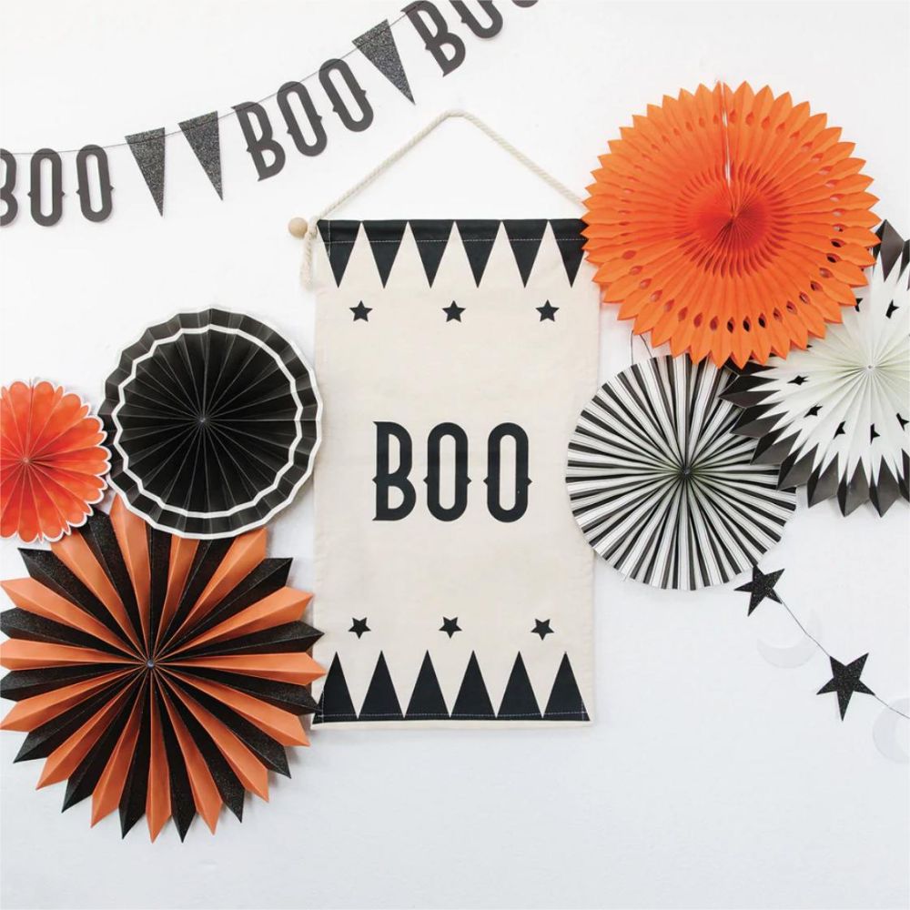 Halloween Party Pinwheel Backdrop Paper Rosette Fan Backdrop Wall Decorations Set