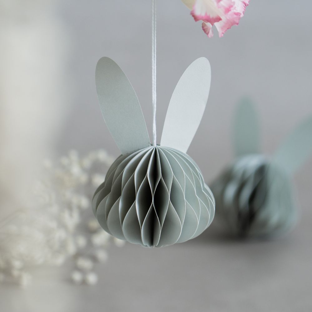 Hanging Easter Bunny Head Paper Honeycomb Bunny