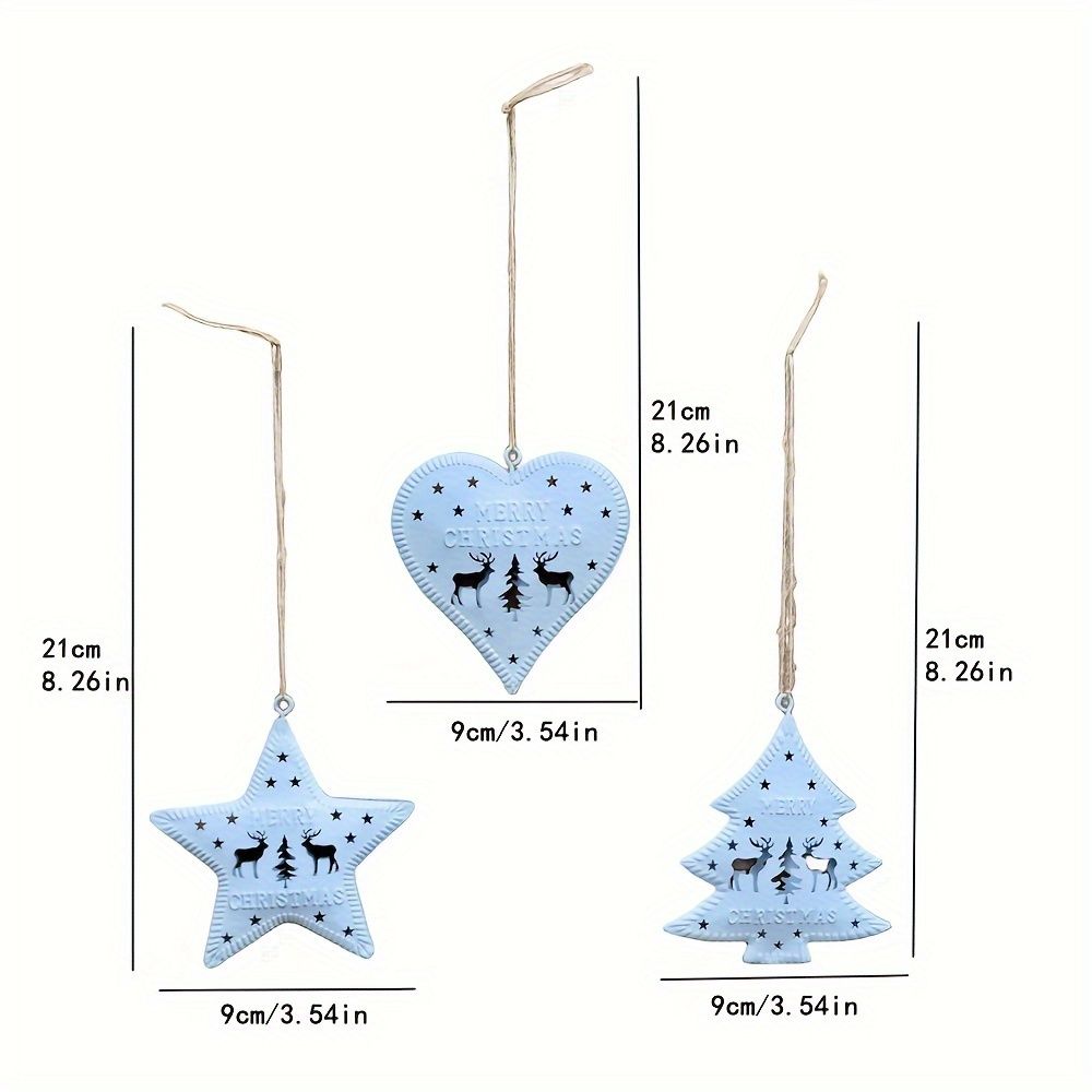 Metallic Christmas Tree Decor OEM Iron 3D Holiday Ornaments