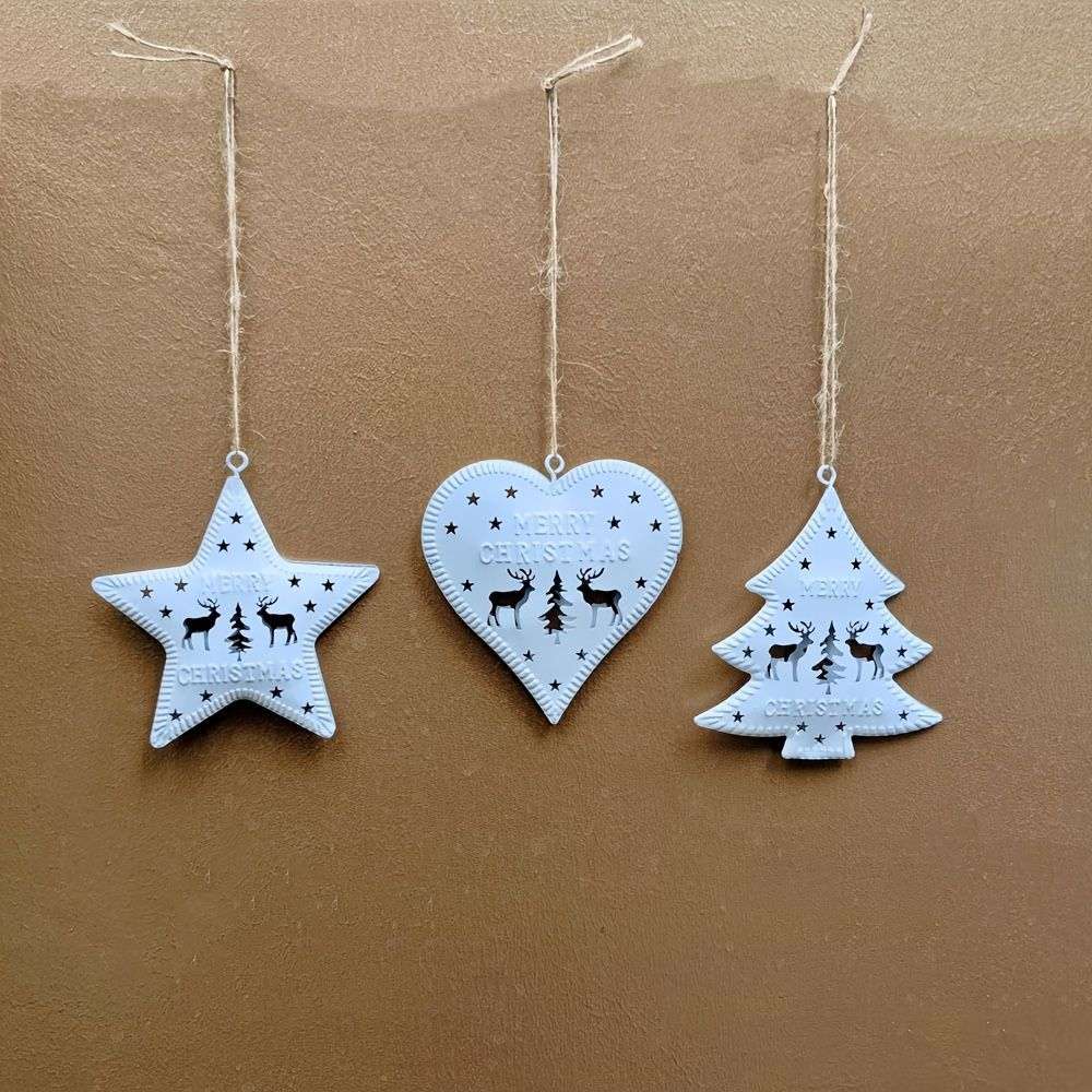 OEM Metal Xmas Tree Decor 3D Iron Christmas Baubles