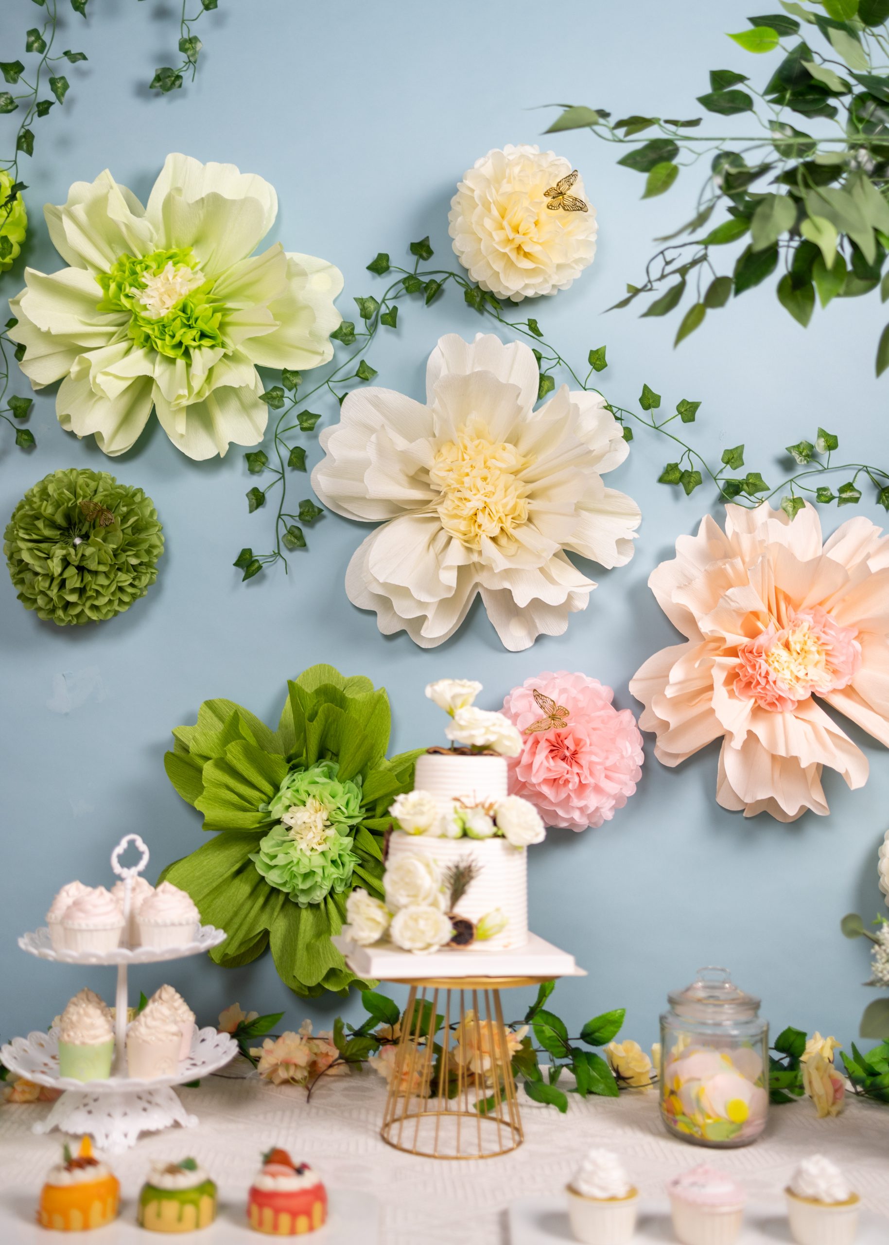 Pastel Color Crepe Paper Flower Spring Party Decorations Trends scaled