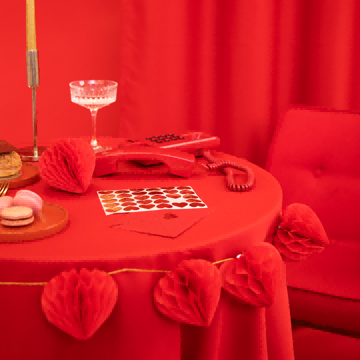 Red Valentines Day Heart Honeycomb Garland
