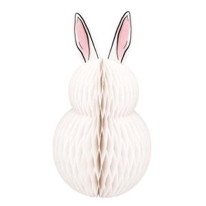 White Bunny Easter Paper Honeycomb Centerprieces Decoration Kit