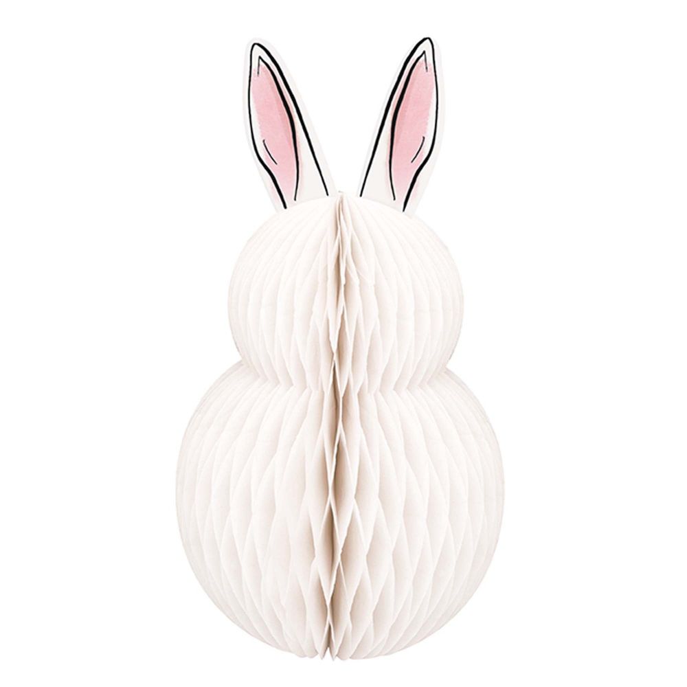 White Bunny Easter Paper Honeycomb Centerprieces Decoration Kit