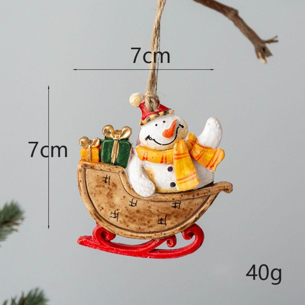 Wholesale Retro Christmas Tree Ornament Resin Santa Claus Hand-Colored