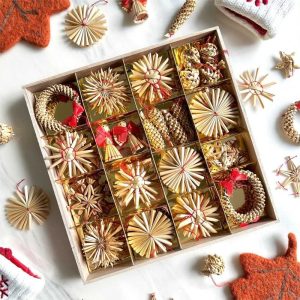 Custom Made Christmas Ornaments Scandinavian Handmade Wheat Straw Decoration