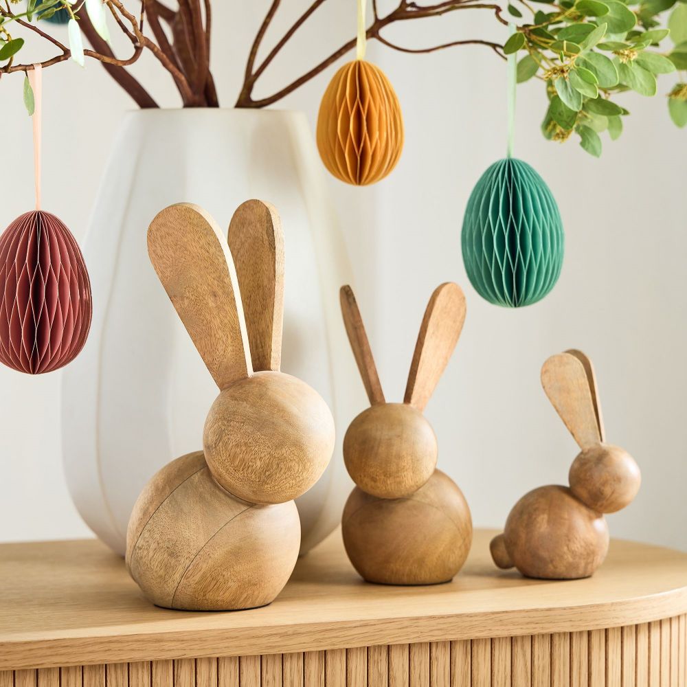 Bulk Wooden Bunny Figurines