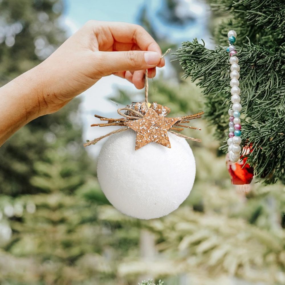 Charming White Foam Snowflake Balls for Customizable Holiday Decor