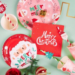 Christmas Party Tableware Set Bulk Paper Tableware Set Manufacturer