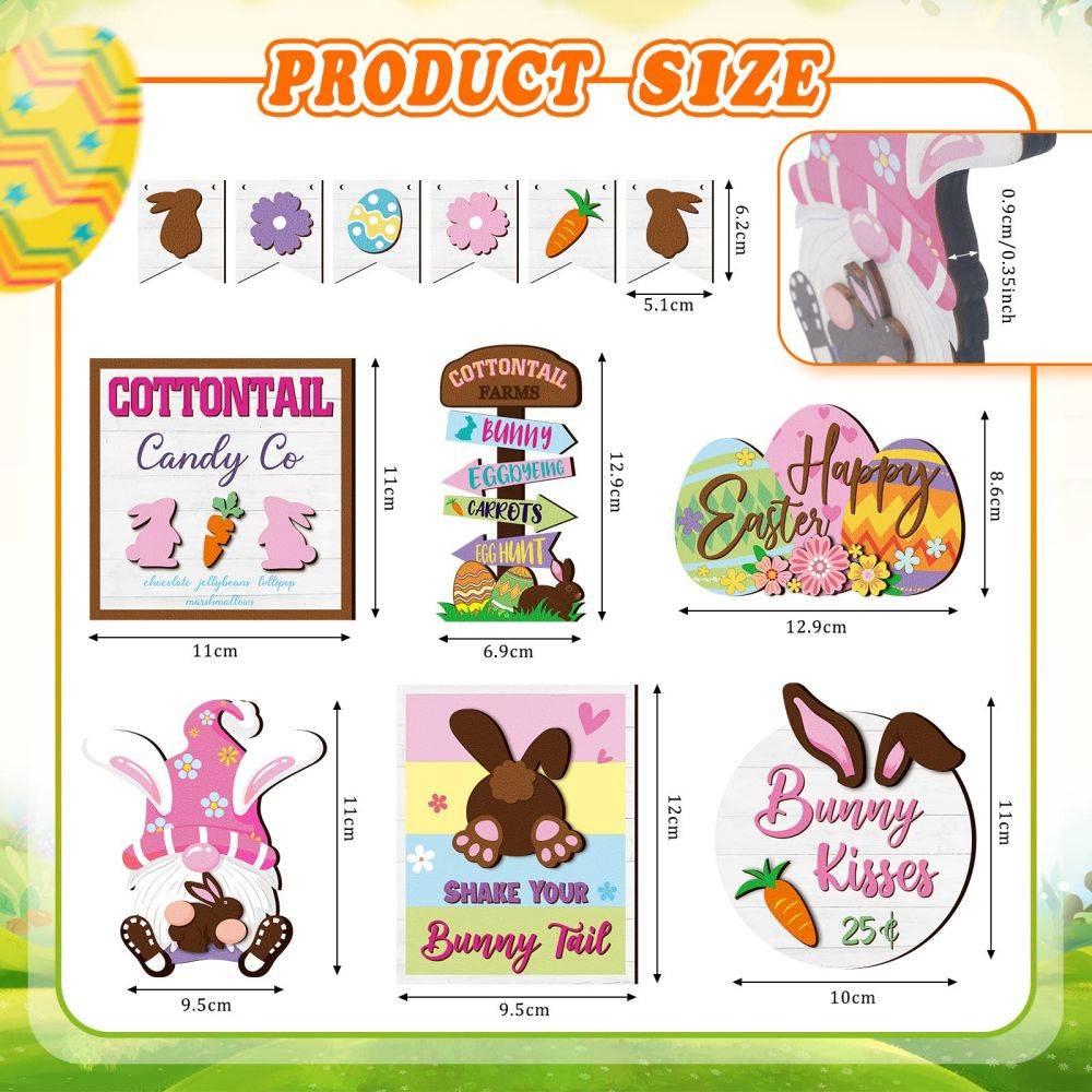 Cute Style Bulk Easter Decorations Farmhouse Mini Easter Tiered Decorative Trays