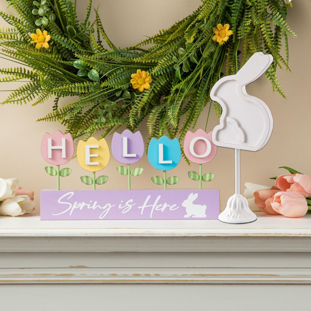 Easter White Bunny Decor Rabbit Decor Figurine