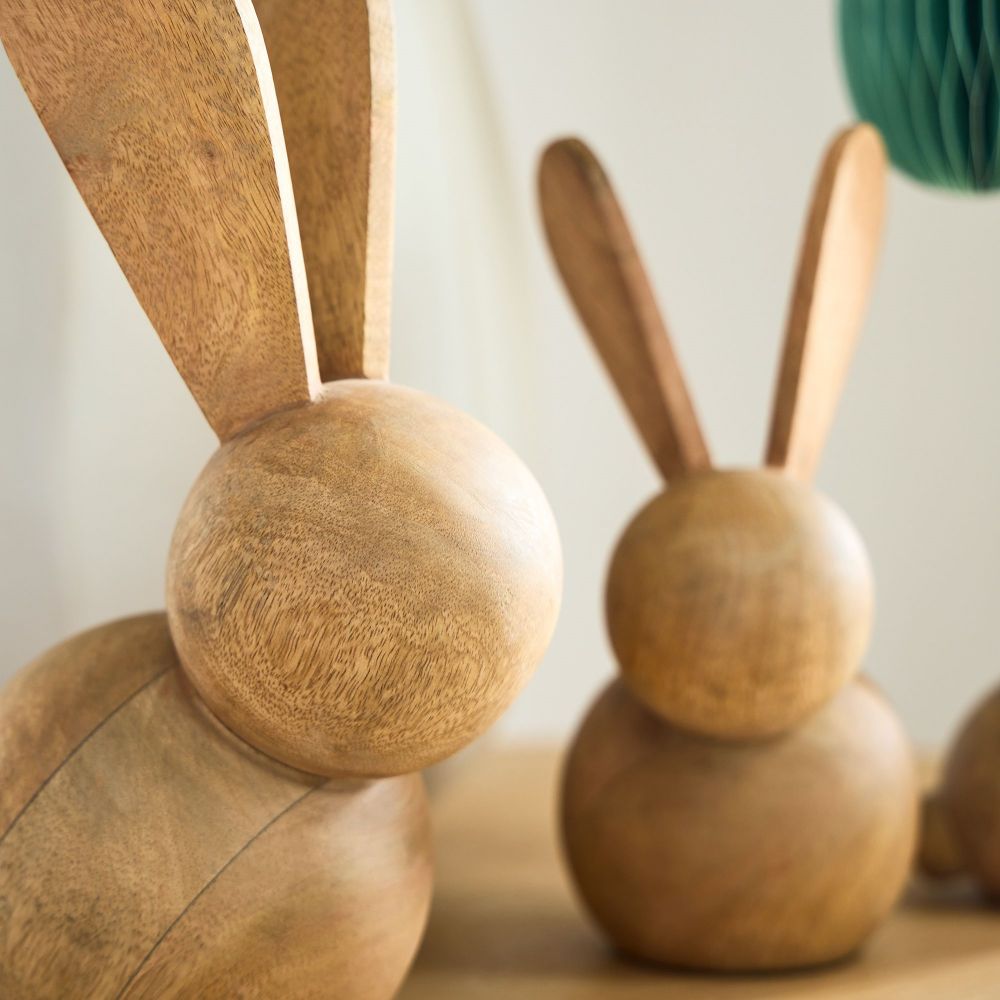 Easter Wooden Bunny Figurines For Tabletop Decoration