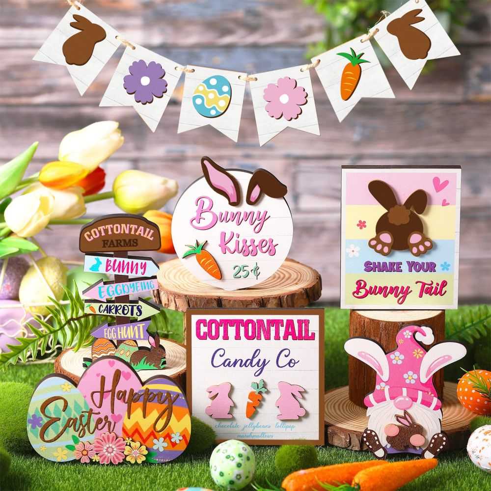 Farmhouse Mini Easter Tiered Decorative Trays