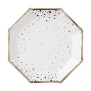 Gold Foiled Star Paper Plates Wholesale Fancy Paper Plates For Party