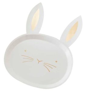 Gold Foiled Easter Bunny Plates Easter Paper Plates Wholesale