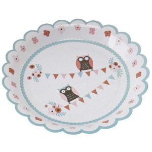 Patchwork Owl Paper Plates Eco Friendly Disposable Plates Wholesale