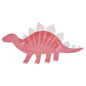 Pink Dinosaur Sweet Treat Plate Custom Party Paper Plates