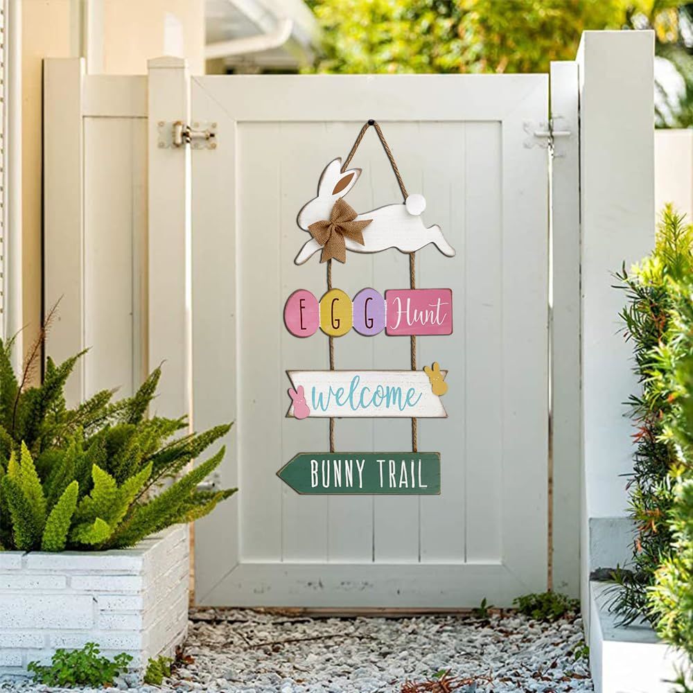 Pink Welcome Spring with Wholesale Rustic Wooden Easter Bunny Sign