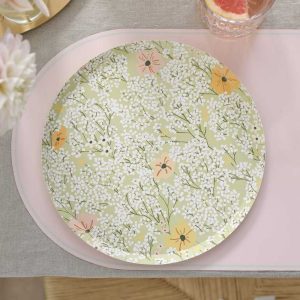 Spring Flower Pattern Paper Plates Wholesale