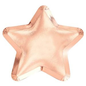 Rose Gold Star Shaped Customizable Paper Plates