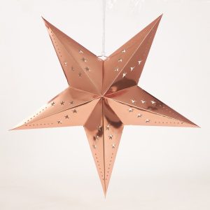 Rose Gold Iridescent Hollow Paper Star Lampshade Wholesale