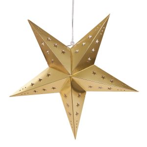 Gold Coated Hollow Paper Star Lampshade Wholesale