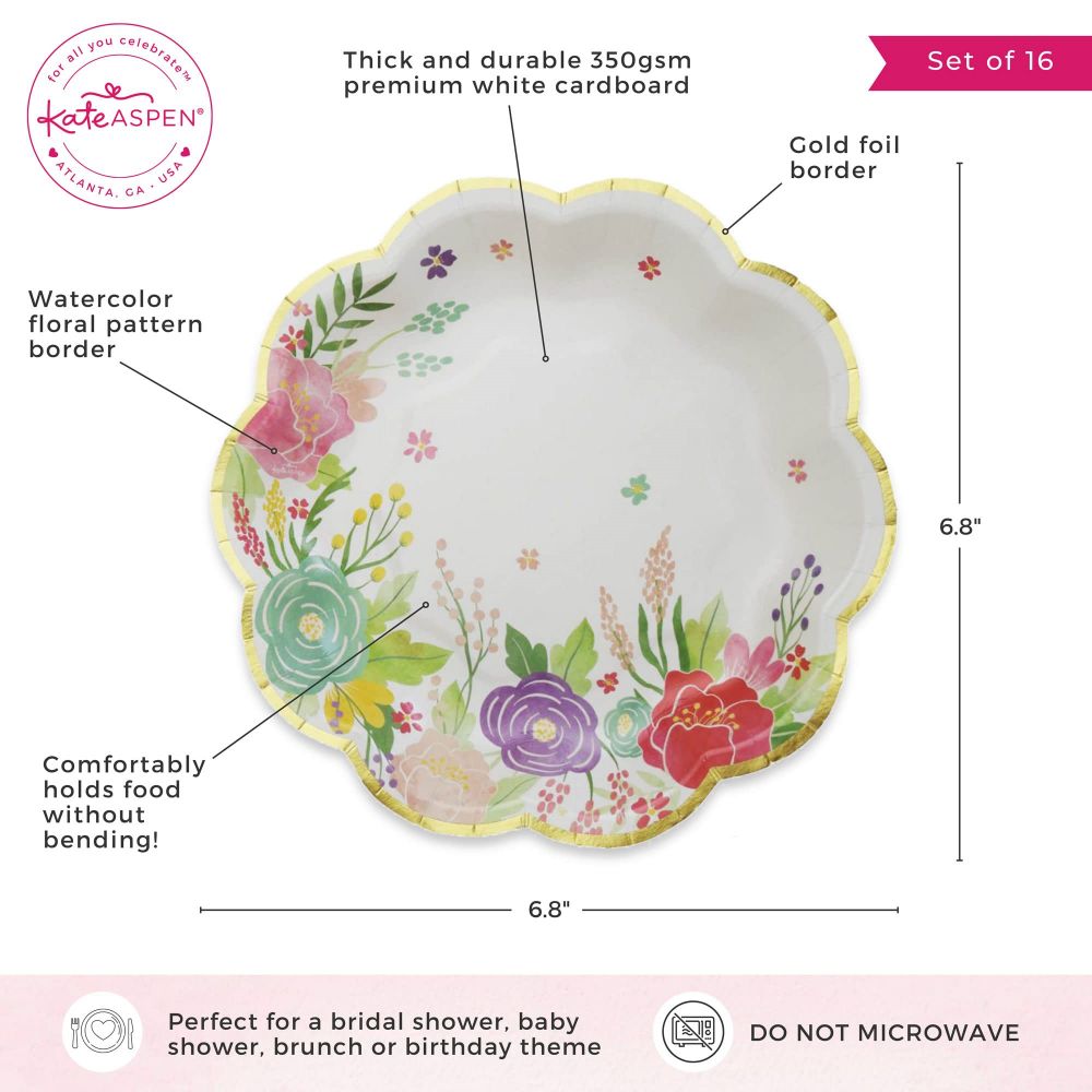 9in Custom Decorative Paper Plates for Wedding Celebrations
