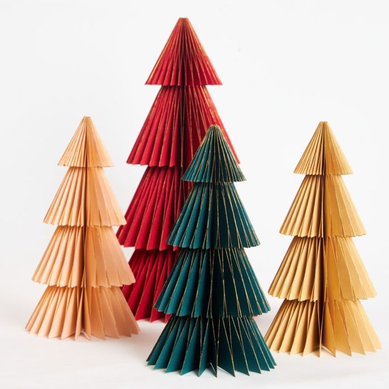 Assorted Color Paper Honeycomb Bulk Christmas Tree Decorations