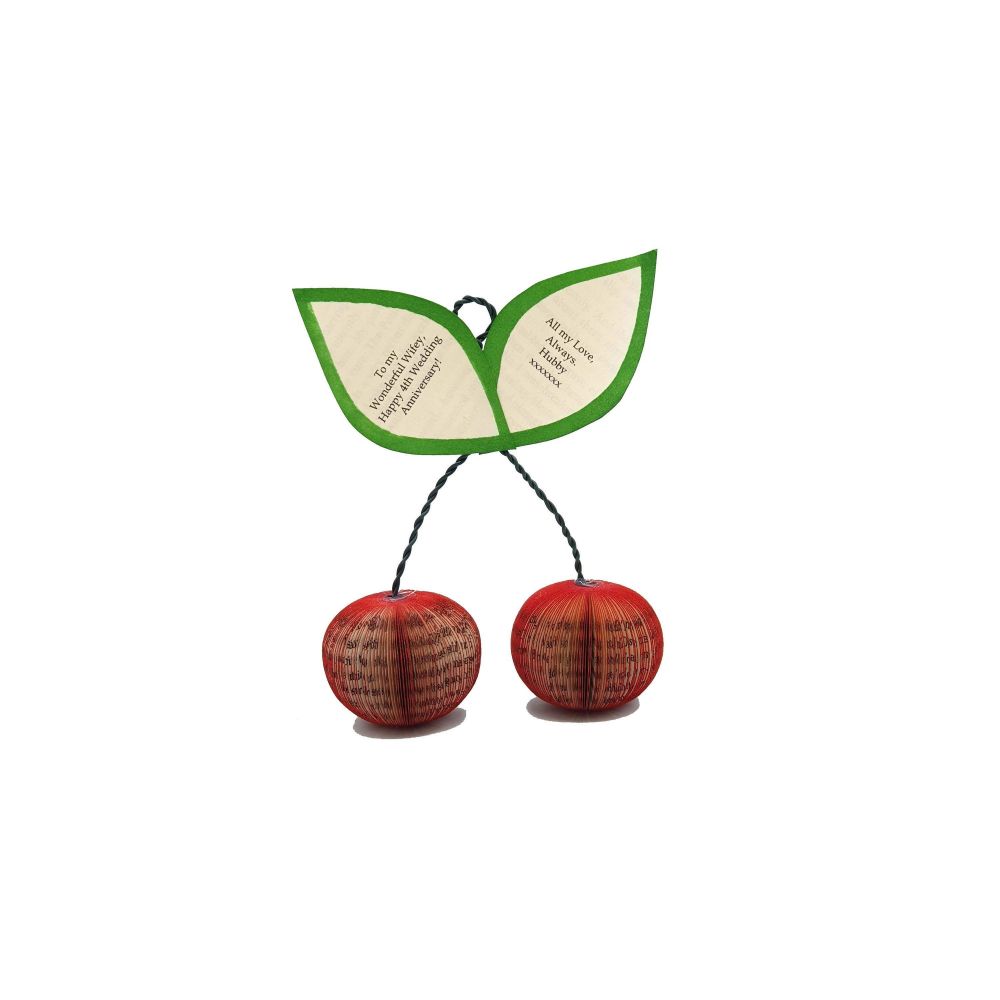 Custom Book Art Cherries 3D Red Cherry Decoration