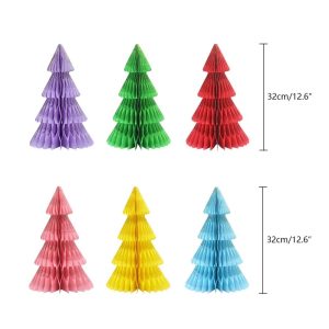 Paper Handmade Tree Honeycomb Decorations Custom Family Christmas Ornaments