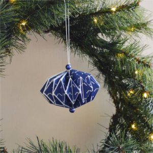 Set Of Two Blue Paper Folded Decorations Personalised Christmas Tree Decoration