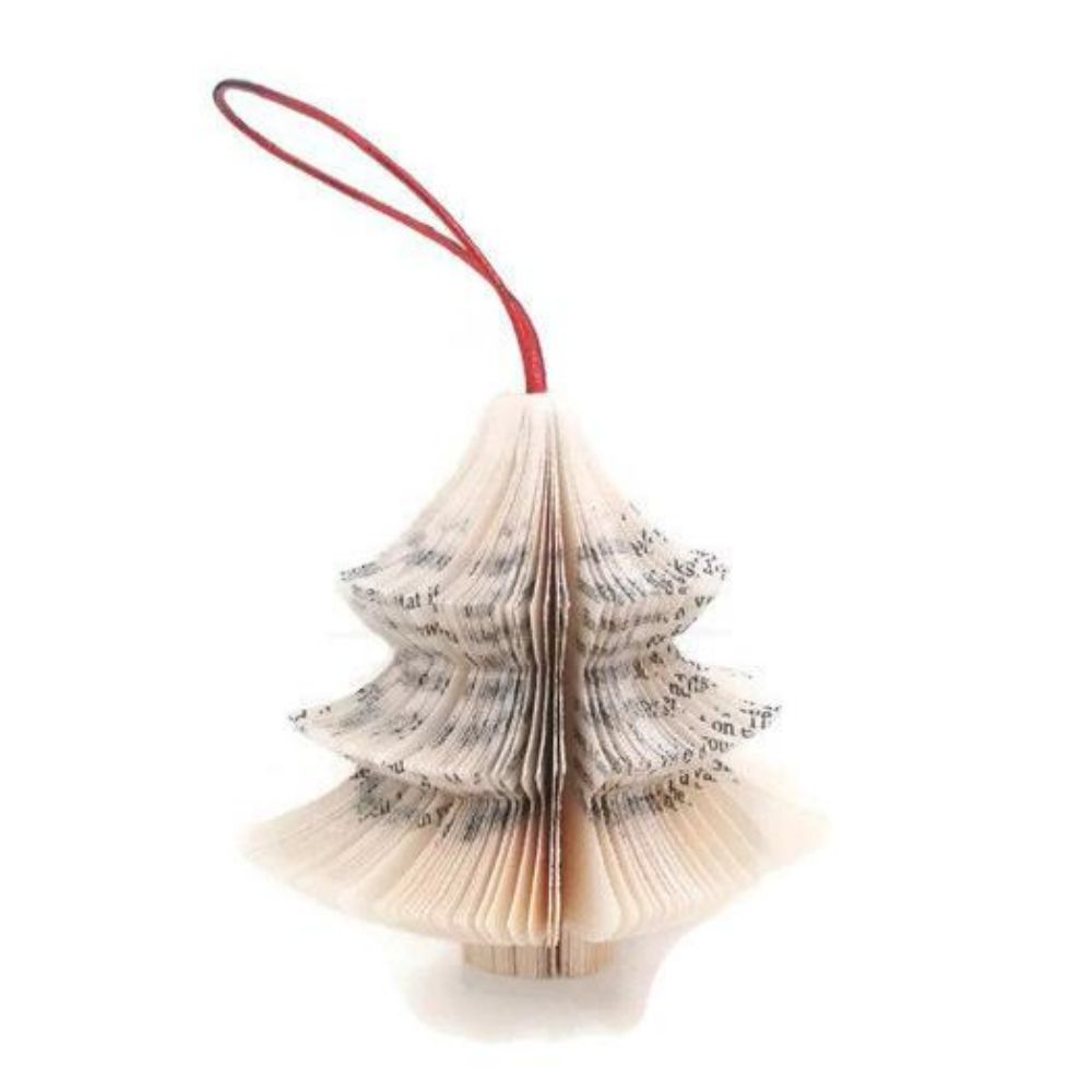 Personalized Book Art Christmas Tree Ornament