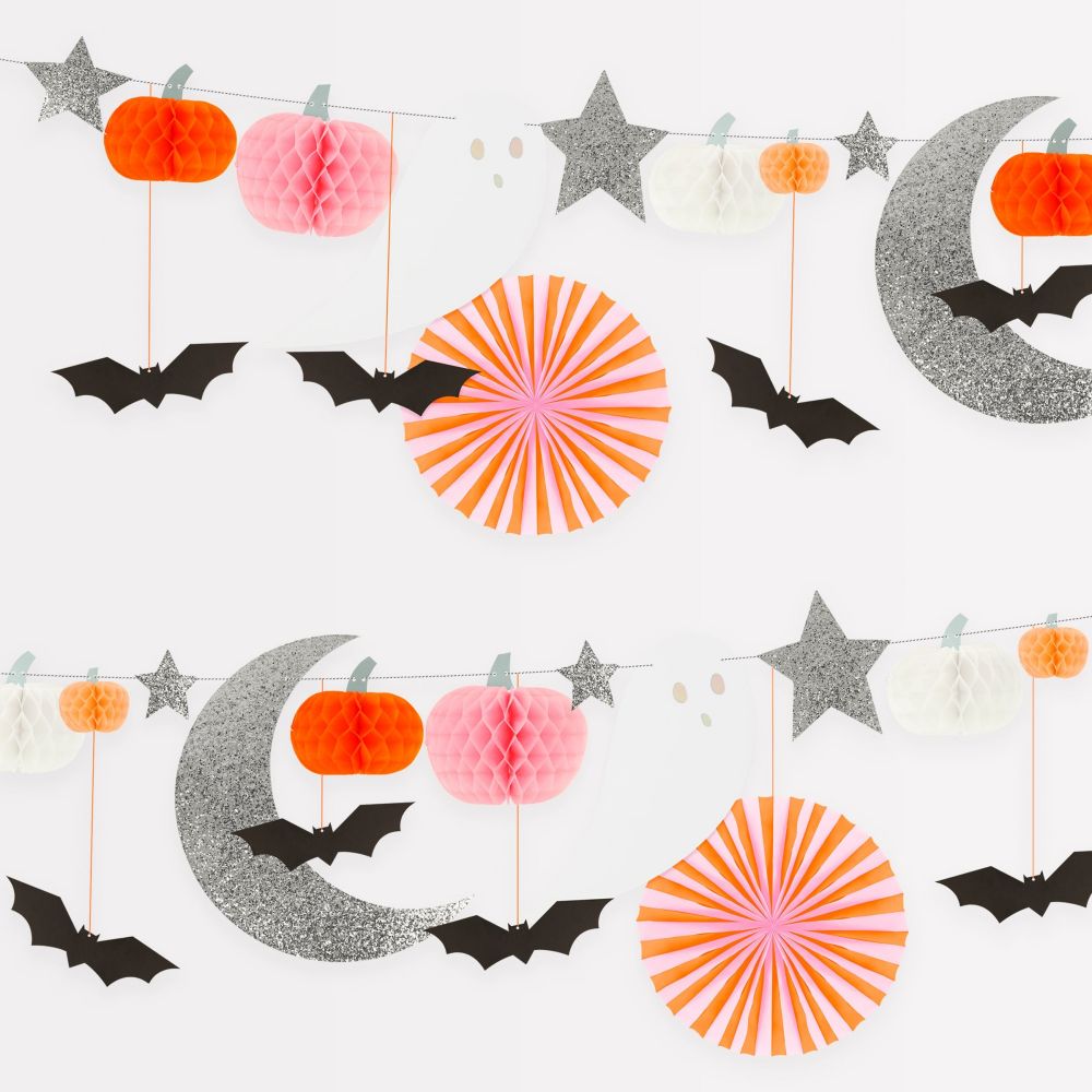 Personalized Halloween Honeycomb Garland in Pastels