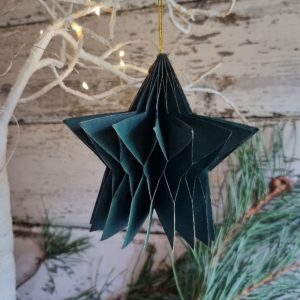 Personalized Recycled Paper Star Ornament Set of 5