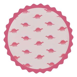 Pink Dinosaur Print Paper Plates Wholesle