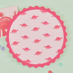 Pink Dinosaur Print Paper Plates Wholesle