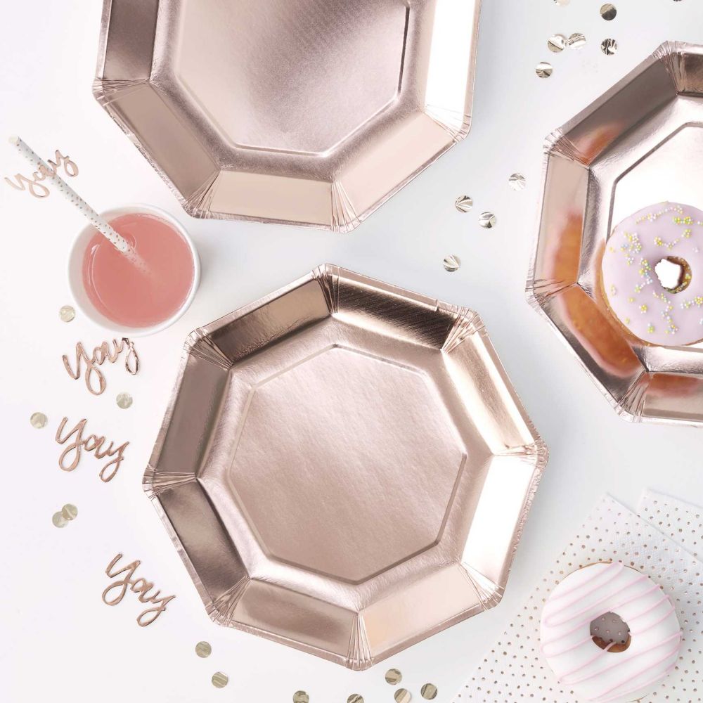 Wholesale Rose Gold Paper Plates