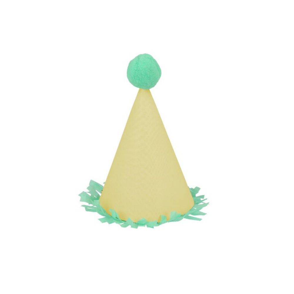 Yellow Personalized Mini Party Hats.