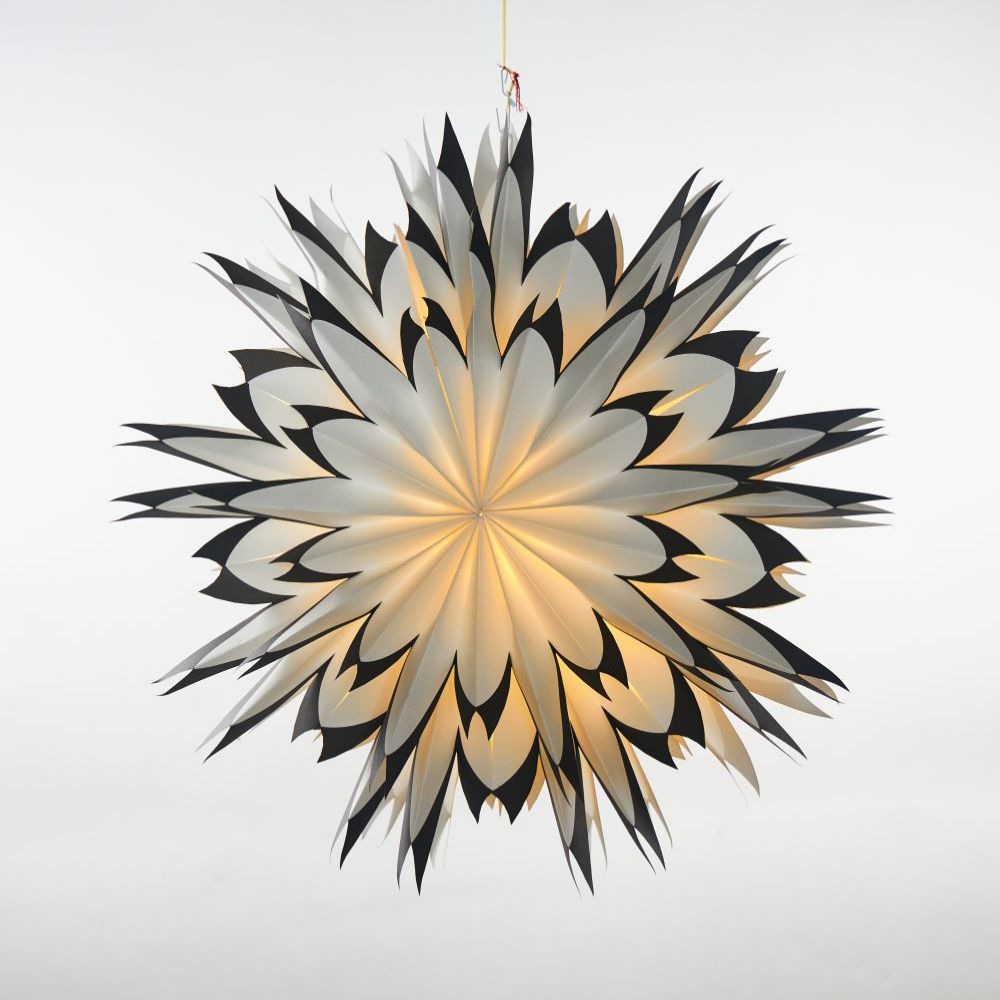 Black Edge Multi-Layer Snowflake Star Paper Lamp